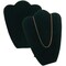 2 Black Velvet Padded Necklace Pendant Bust Showcase Displays 10 7/8"